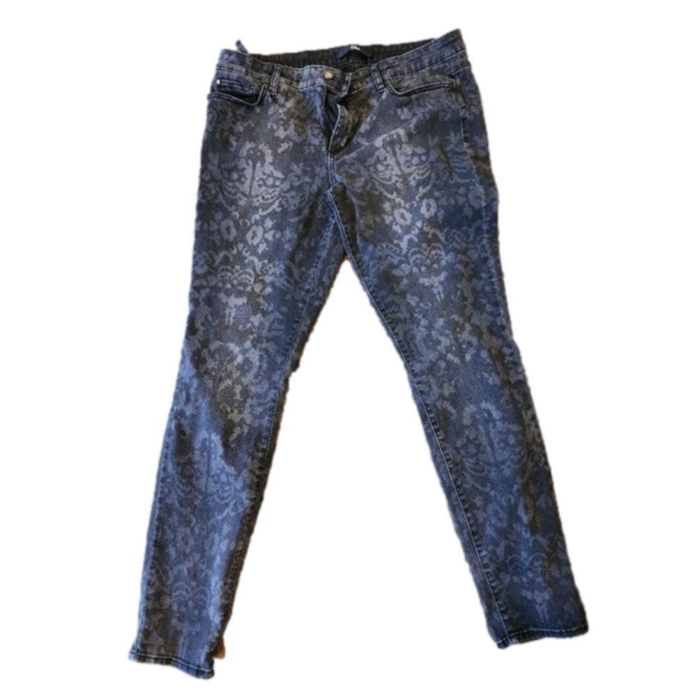 Else Womens Brocade Pattern Denim Skinny Jeans Size 32